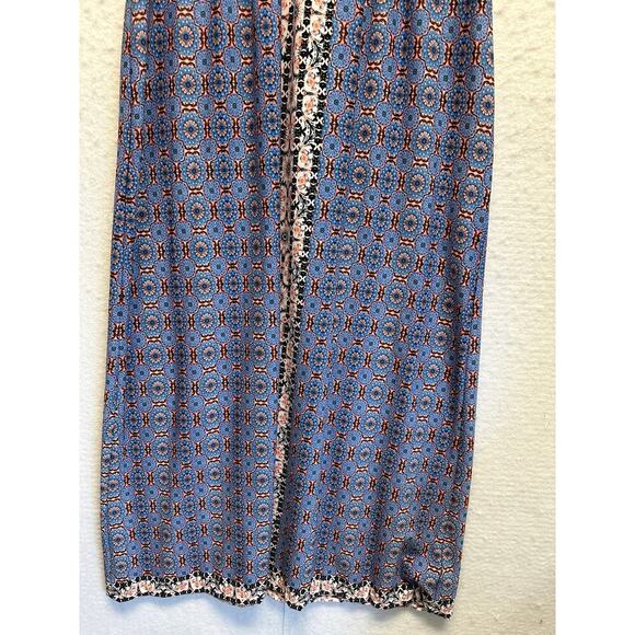 Stitch Fix Wisp Maxi Dress Blue Border Print V-Neck Boho Sleeveless Size 4P - Picture 2 of 9